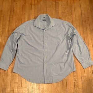Van Heusen Light Blue and White Checkered Button Down Shirt